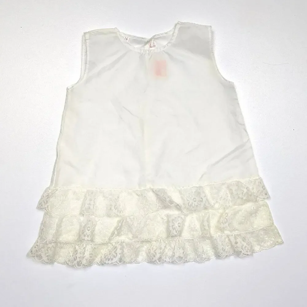 Vintage Stevex Slip Girls Size 18m Cream Lace Dress